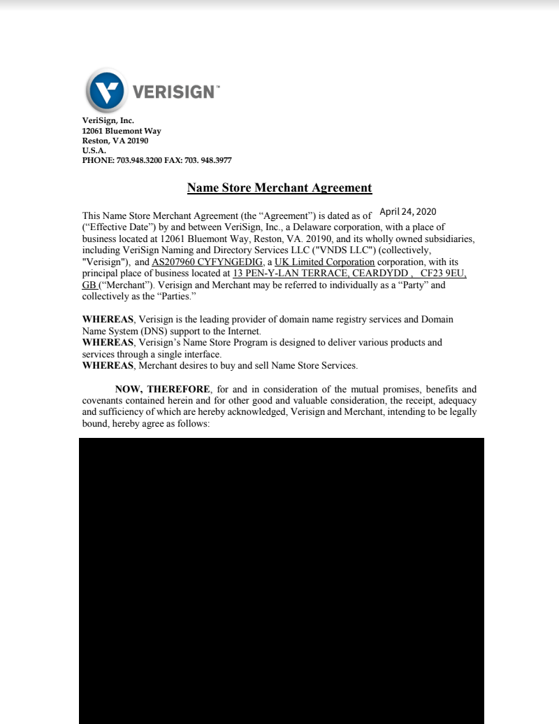 An example agreement